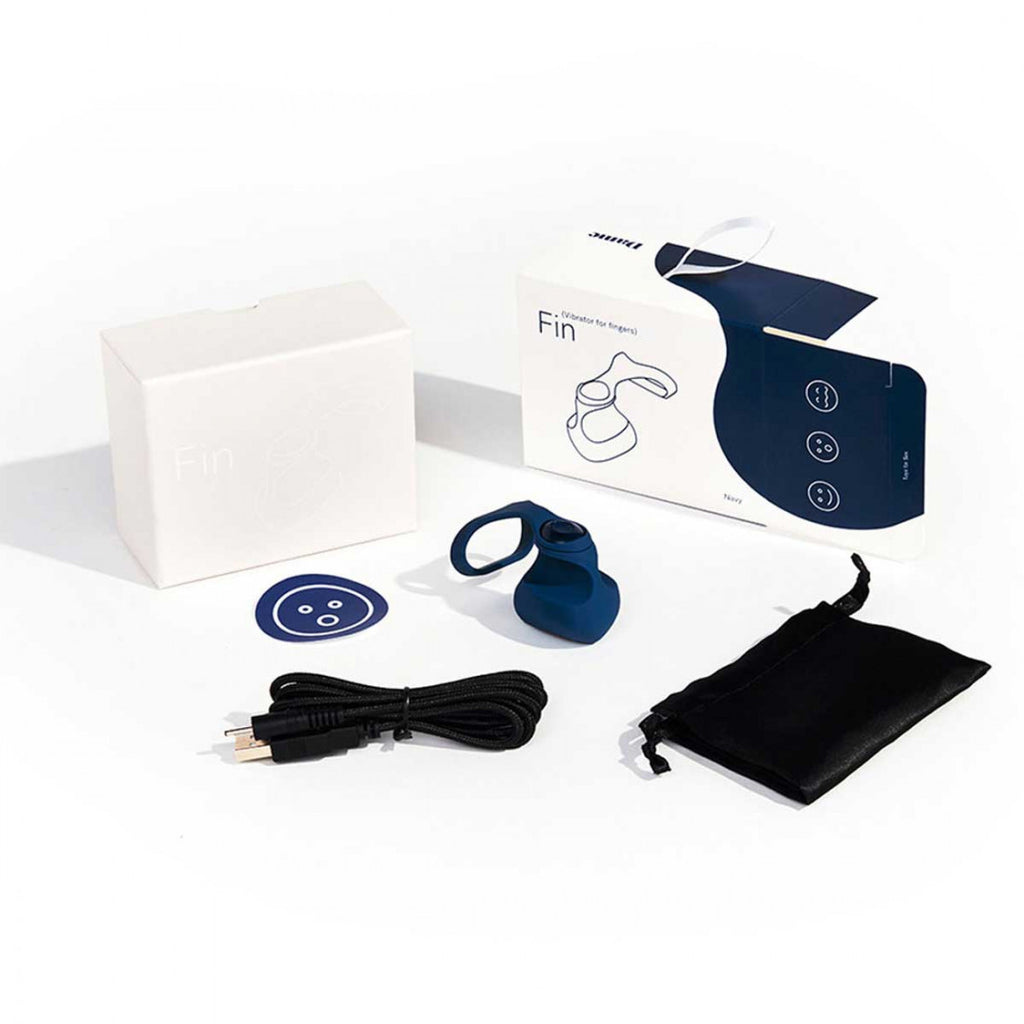 DAME FIN Wearable Clitoral Vibrator in Navy